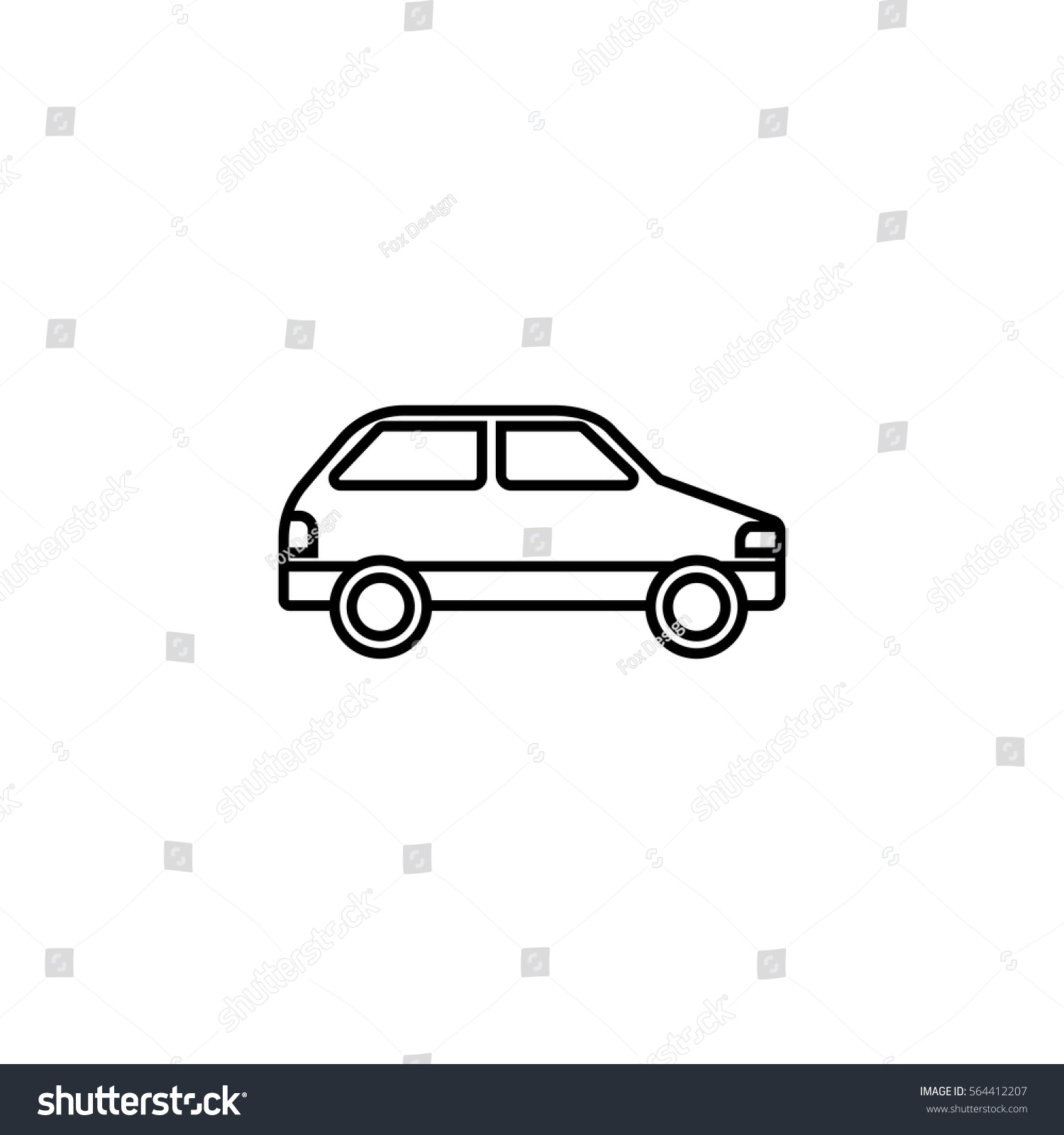 Car Line Icon Navigation Transport Sign Stock Vector 564412207