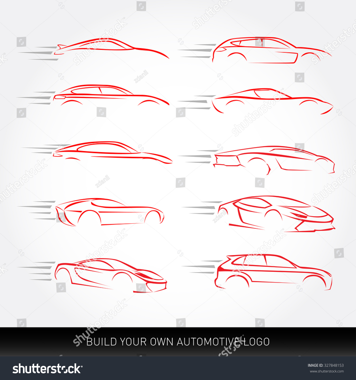 Car Logotypes Silhouette - Car Service And Repair, Vector Set. Car Logo ...