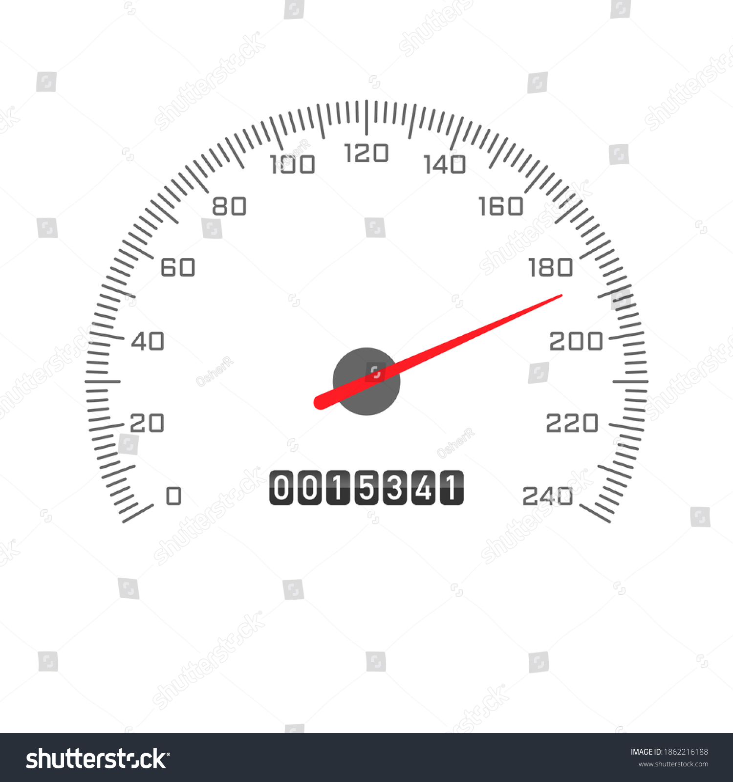 SVG of Car odometer speedometer icon isolated on white background. Automobile gauge tachometer speed panel. Black vector illustration. svg