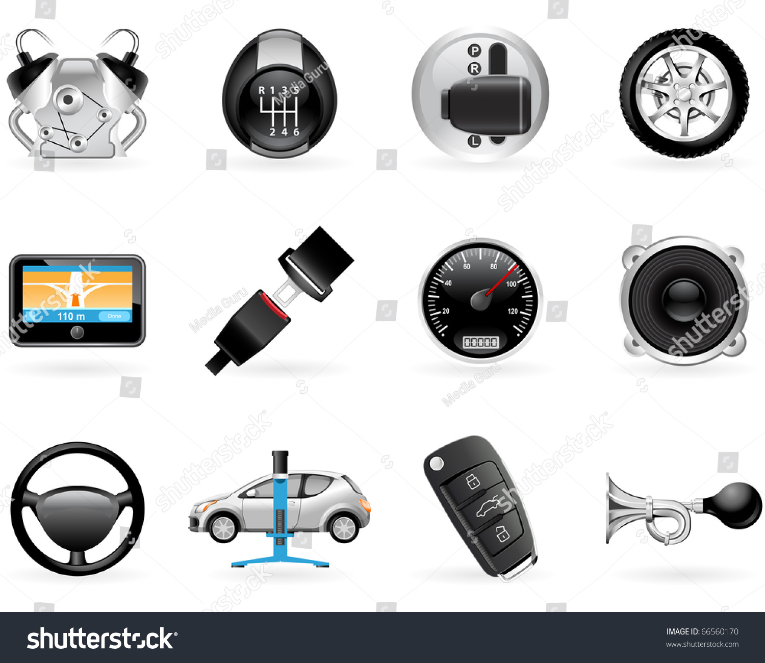 SVG of Car options, accessories and  features icon set svg
