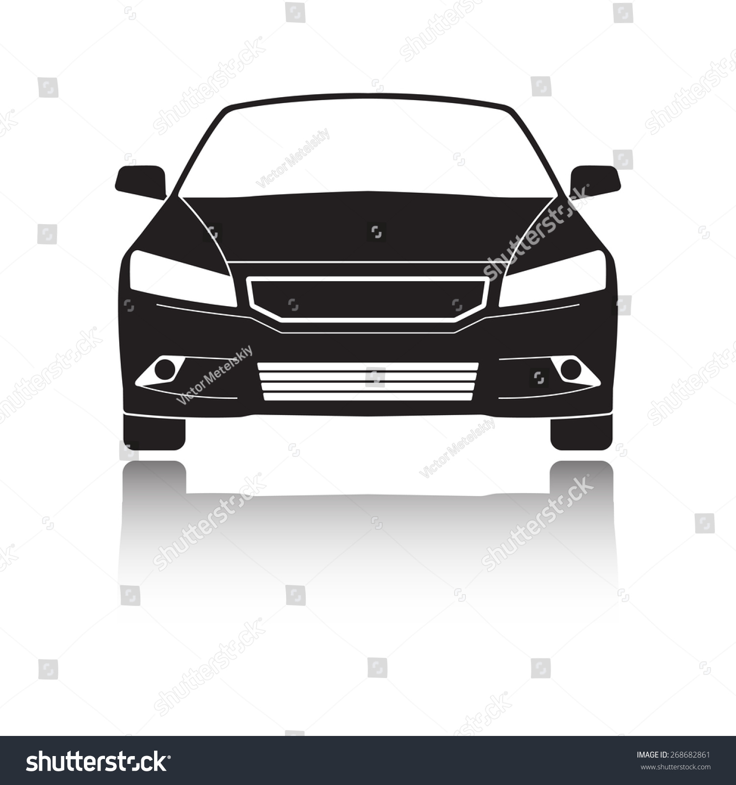 Car Outline Front Icon Sign Black Stock Vector 268682861 - Shutterstock