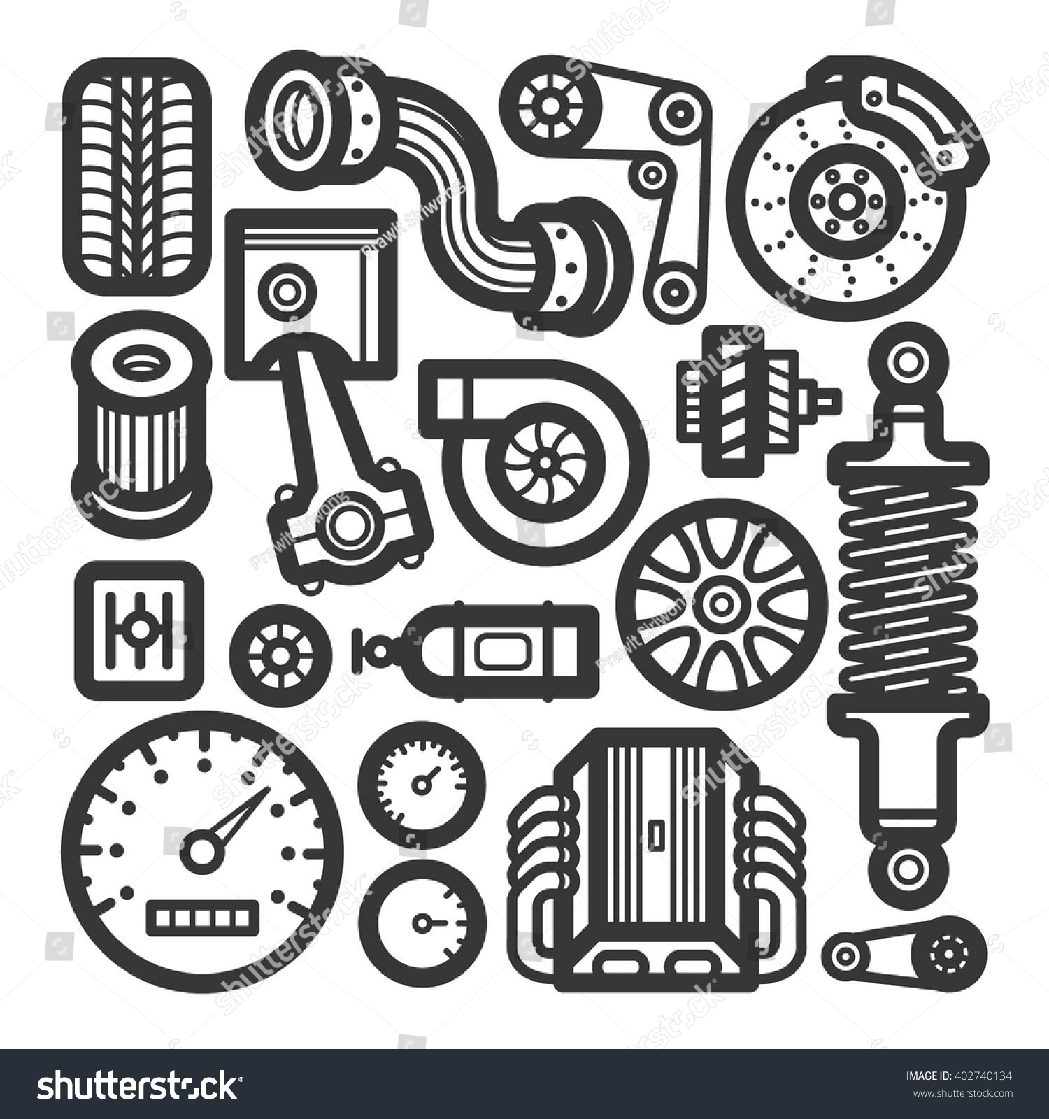 Car Part Vector Stock Vector (Royalty Free) 402740134