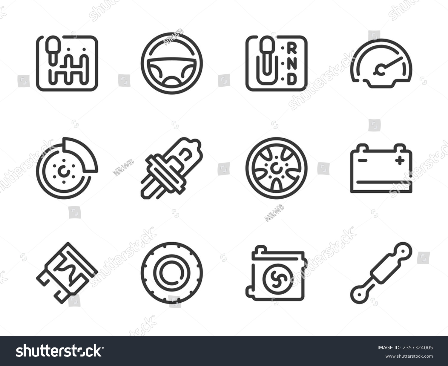 SVG of Car parts and Vehicle repair vector line icons. Auto service and Workshop outline icon set. svg