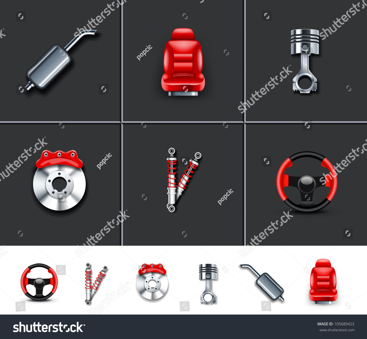 SVG of Car parts icons 2 svg