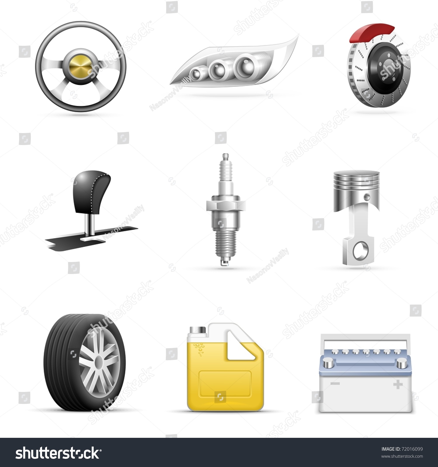 Car Parts Vector Icon Set Stock Vector (Royalty Free) 72016099