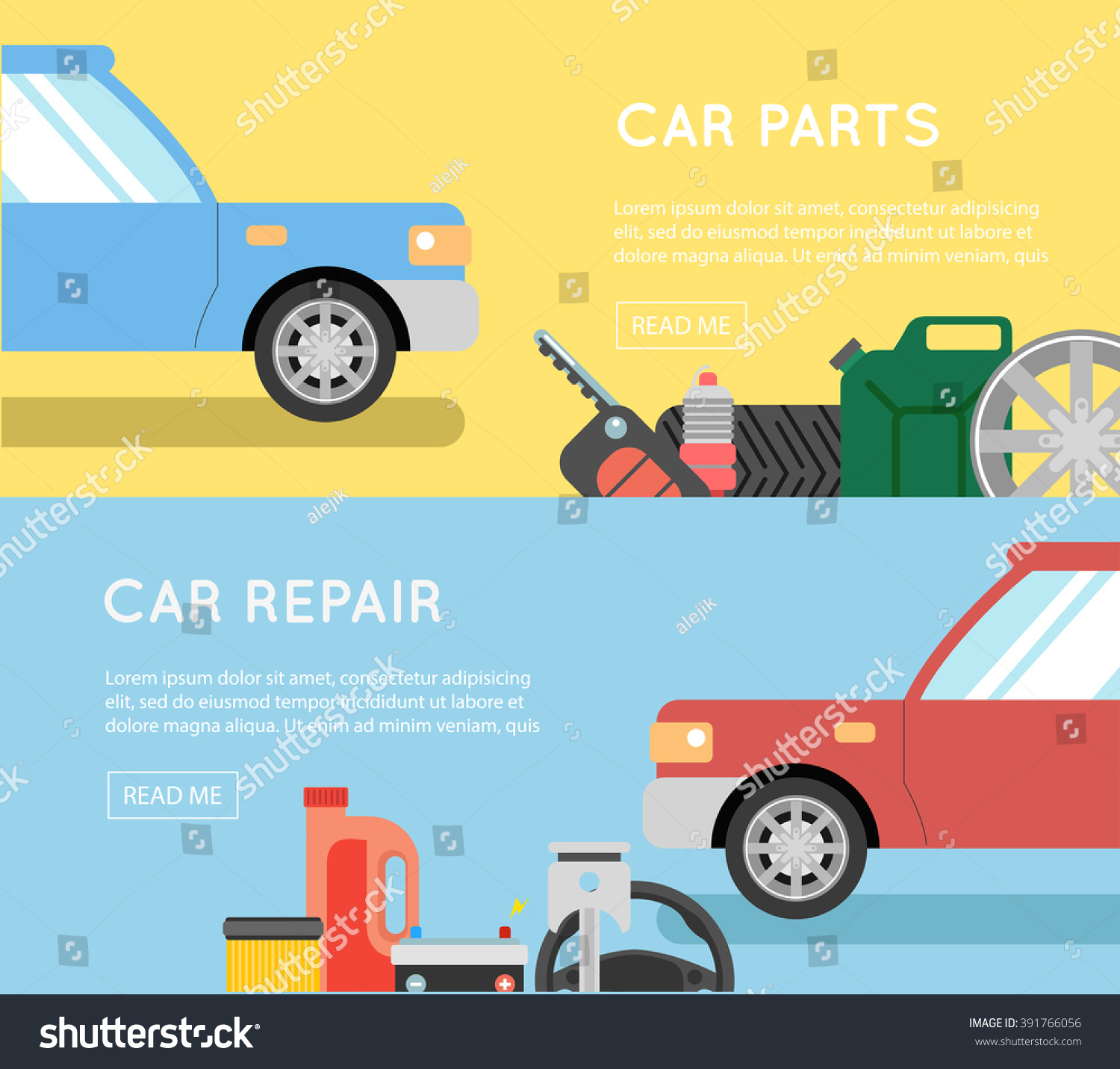 Car Parts Vector Set Car Service Stock Vector 391766056 - Shutterstock