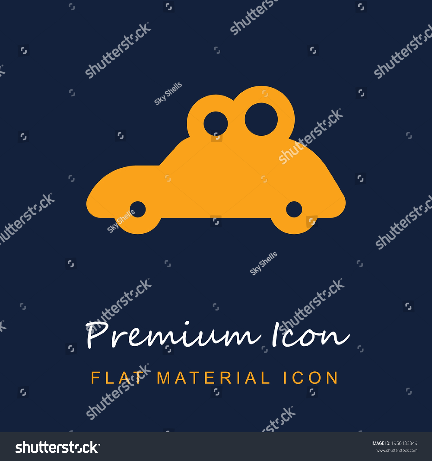 SVG of Car premium material ui ux isolated vector icon in navy blue and orange colors svg