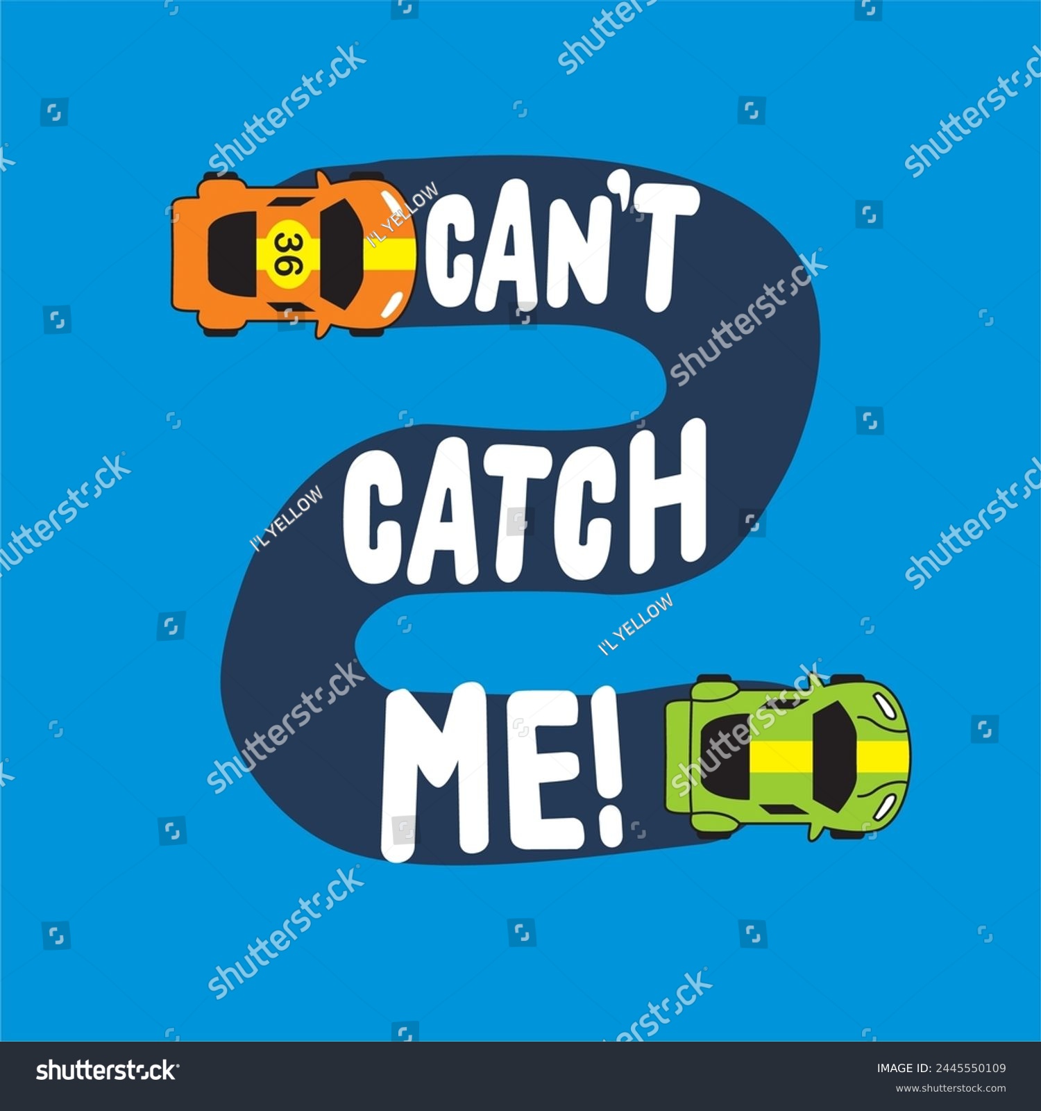 SVG of car racing , Can't Catch Me ! funny hand drawn doodle, cartoon alligator. Good for Poster or t-shirt textile graphic design. Vector hand drawn illustration. svg