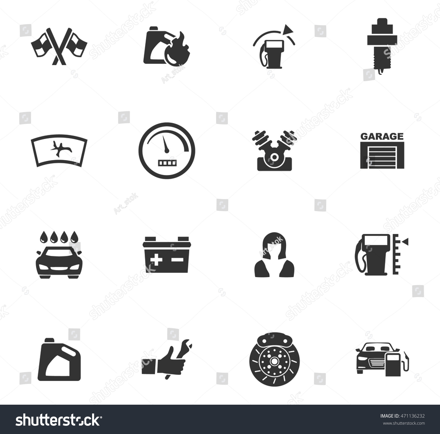 Car Service Maintenance Icons Set Website Stock Vector (Royalty Free ...