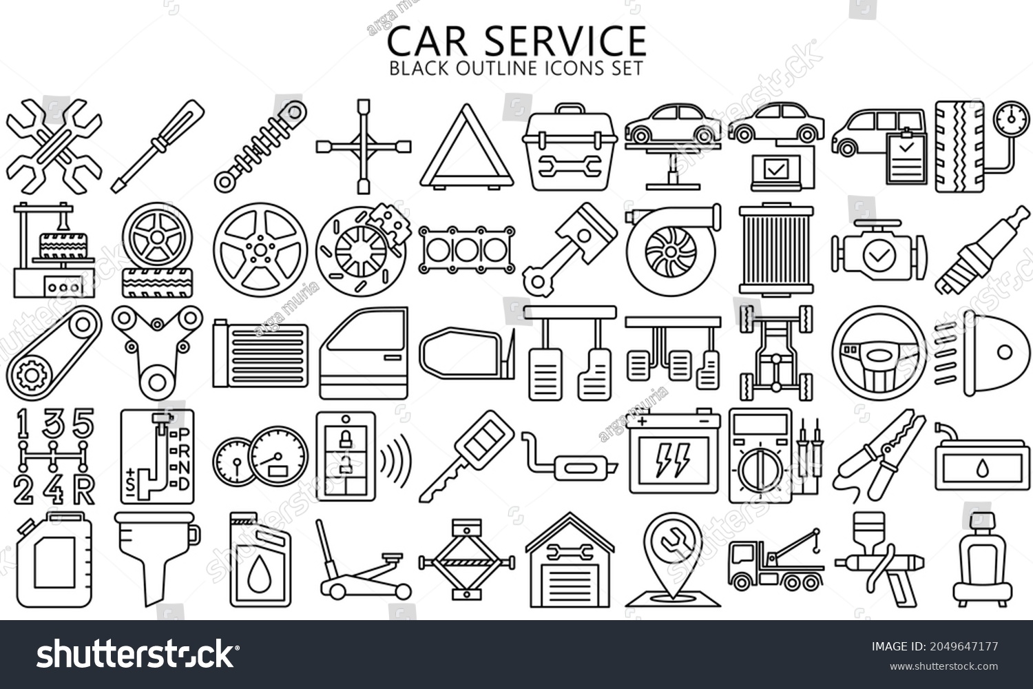 SVG of car service outline icons set, auto repair and transport. Collection modern elements and symbols. Used for modern concepts, web, UI, UX kit  and applications. vector EPS 10 ready to convert to SVG svg