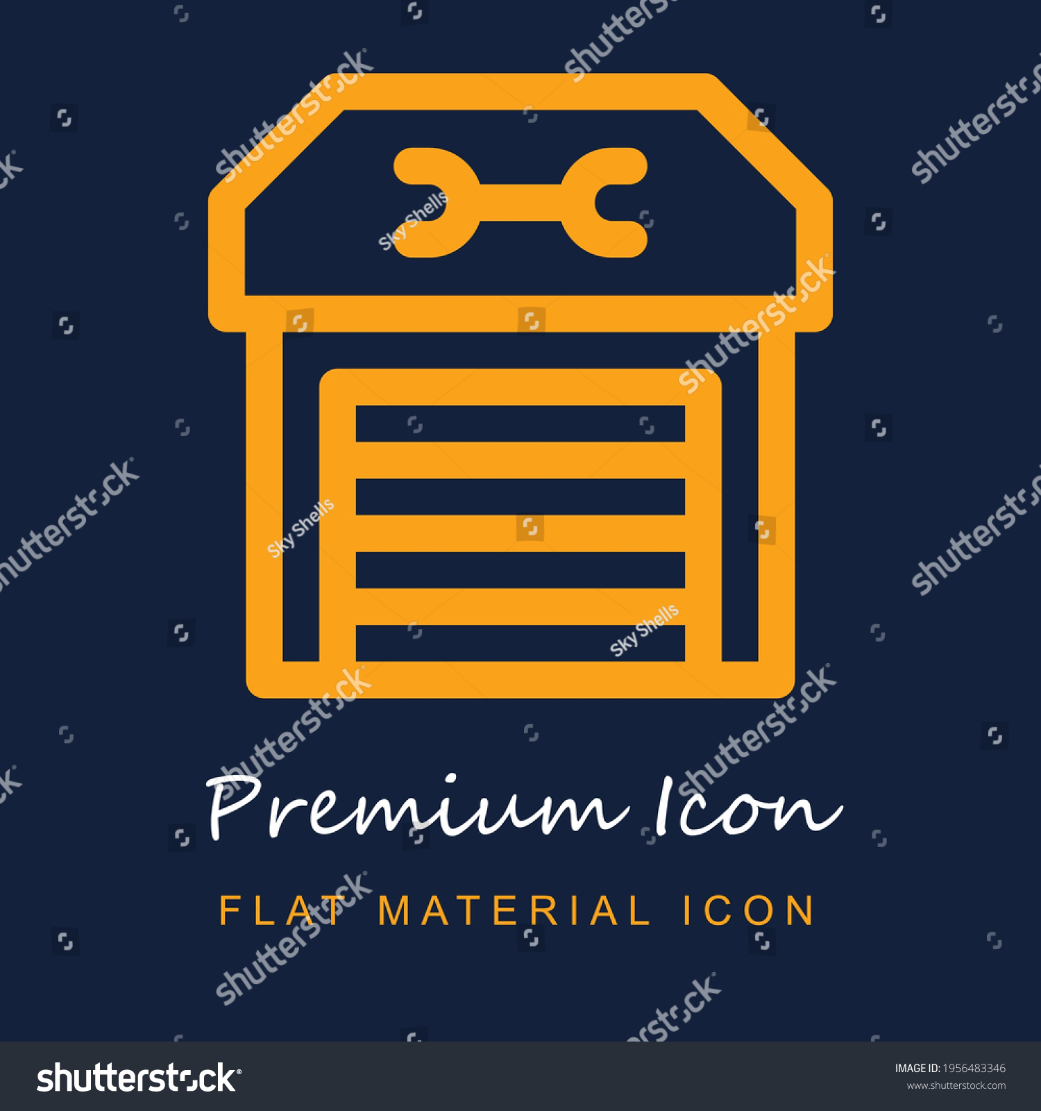 SVG of Car Service premium material ui ux isolated vector icon in navy blue and orange colors svg