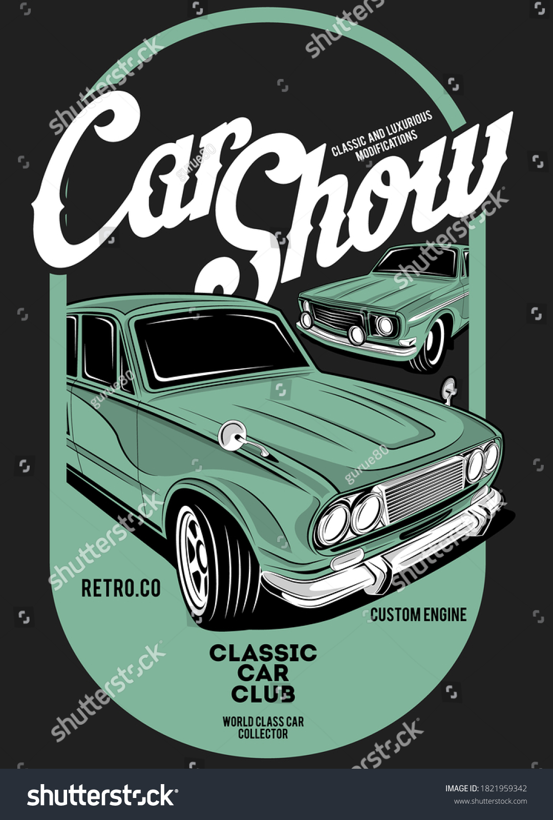 SVG of car show, super classic car illustration svg