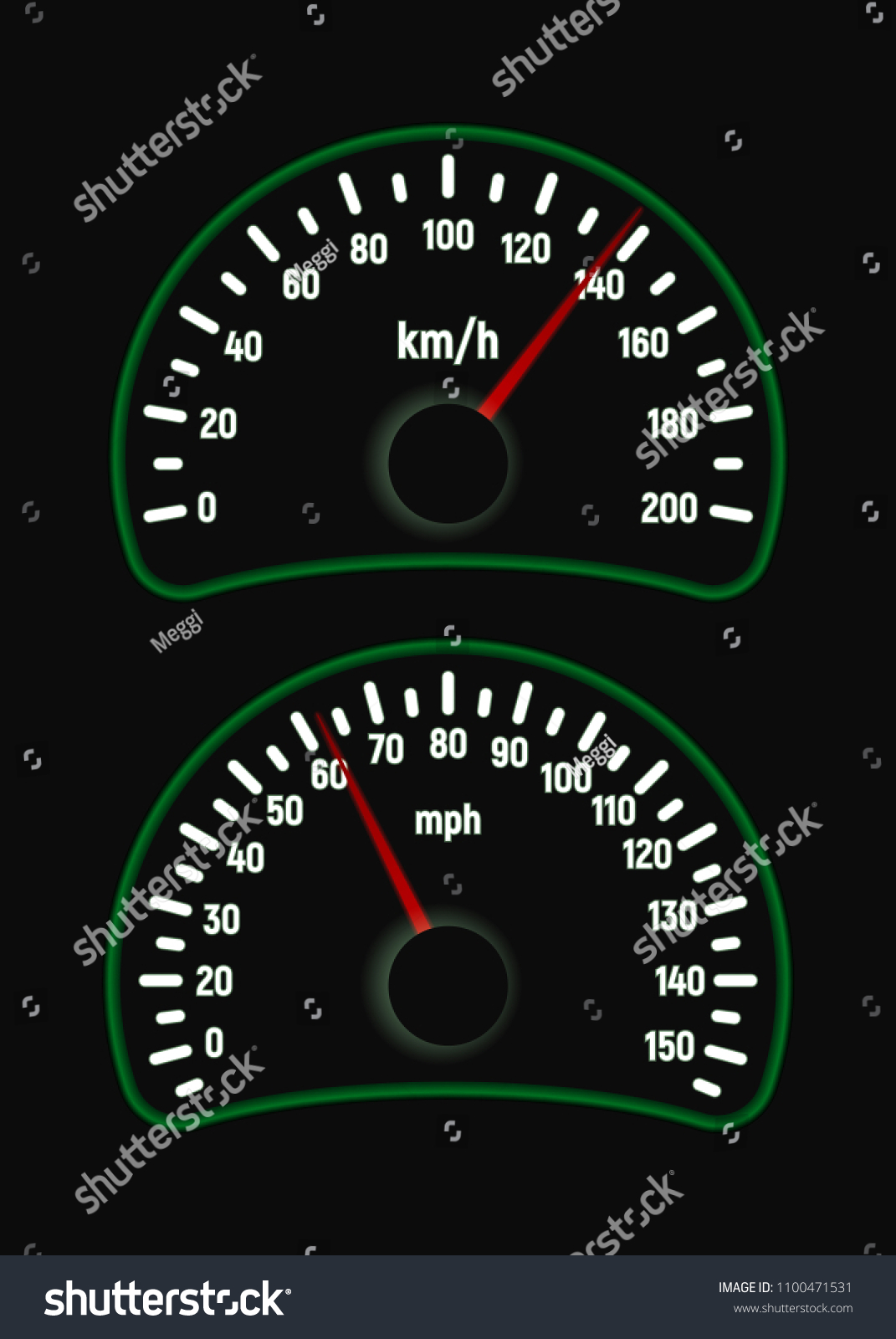 Car Speedometer Set Mile Kilometer Per Stock Vector Royalty Free Car Speedometer Set Mile Kilometer Per Stock Vector Royalty Free