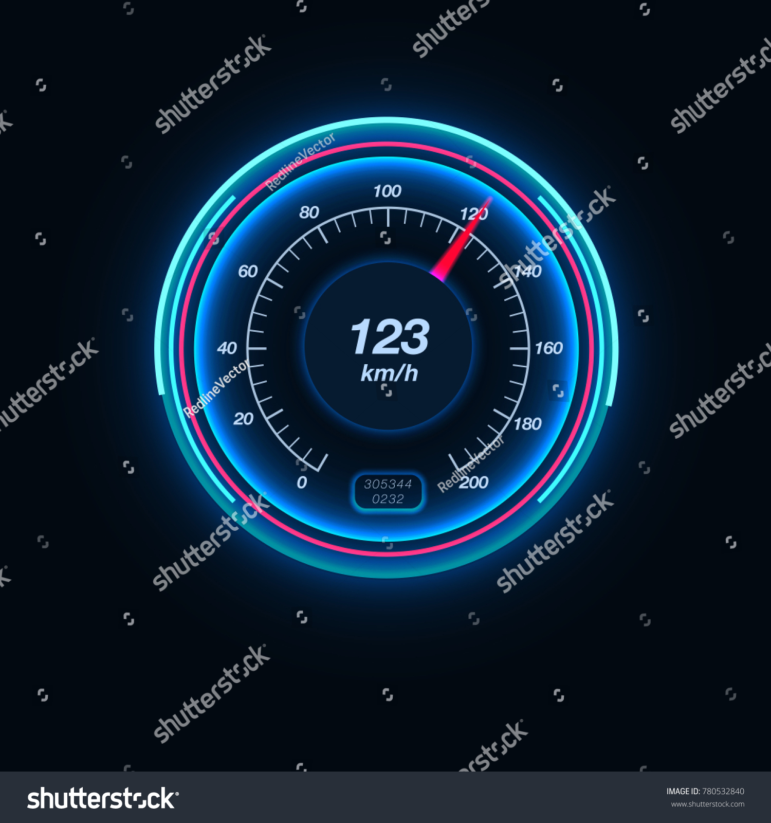 Car Speedometer Illumination Stock Vector (Royalty Free) 780532840