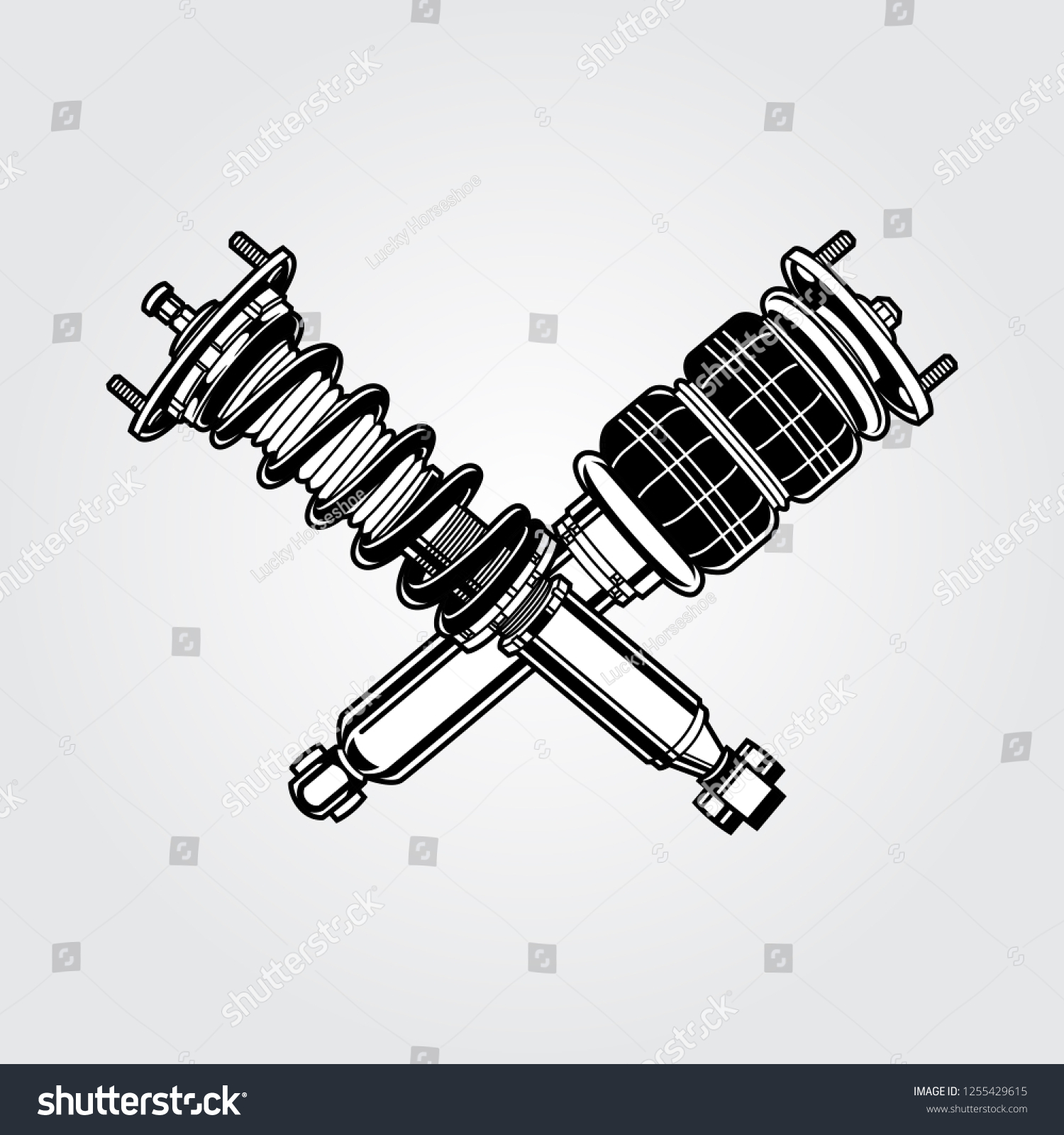 Car Suspension Air Suspension Isolated Vector Stock Vector Royalty Free 1255429615