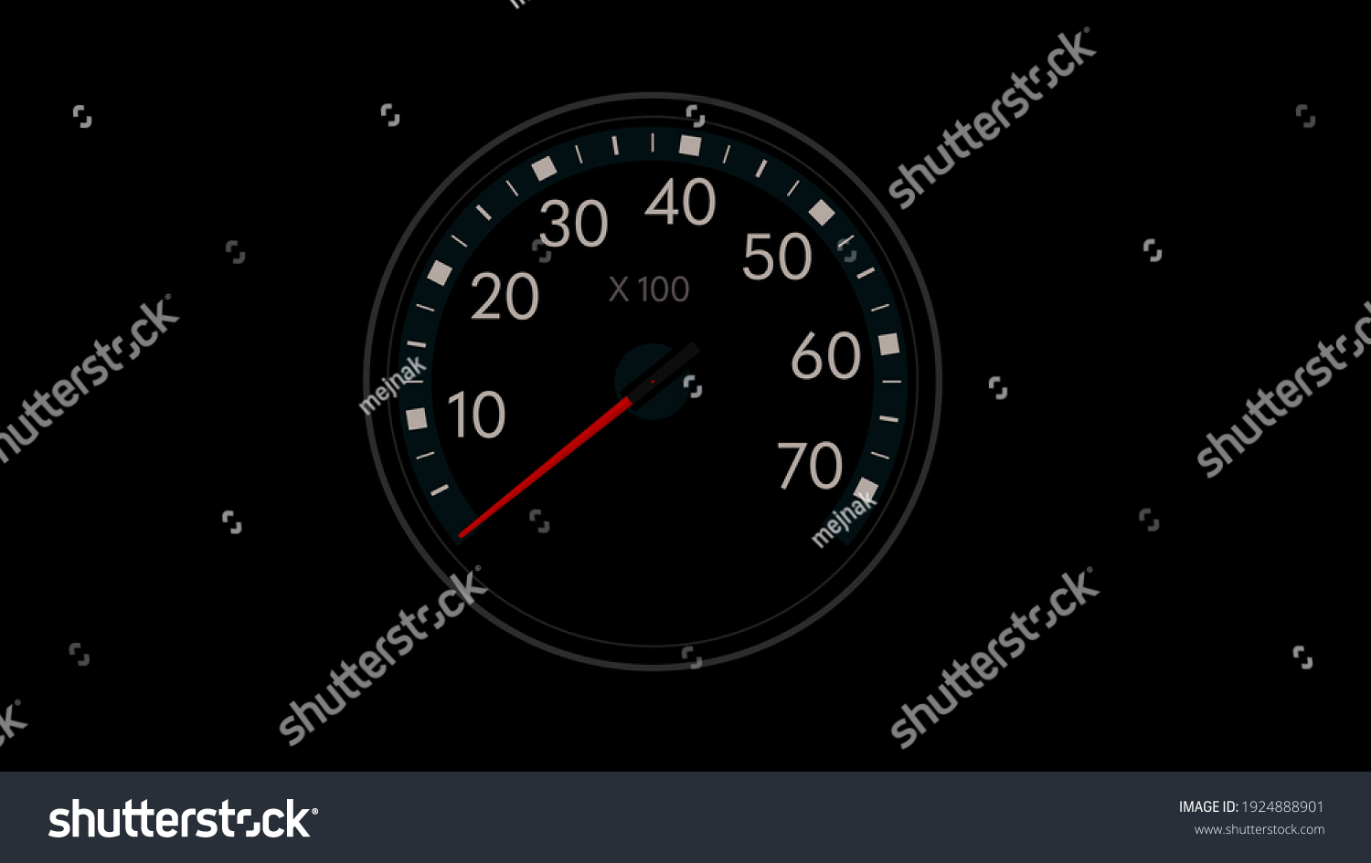 Car Tachometer Vector Symbol On Black Stock Vector (Royalty Free