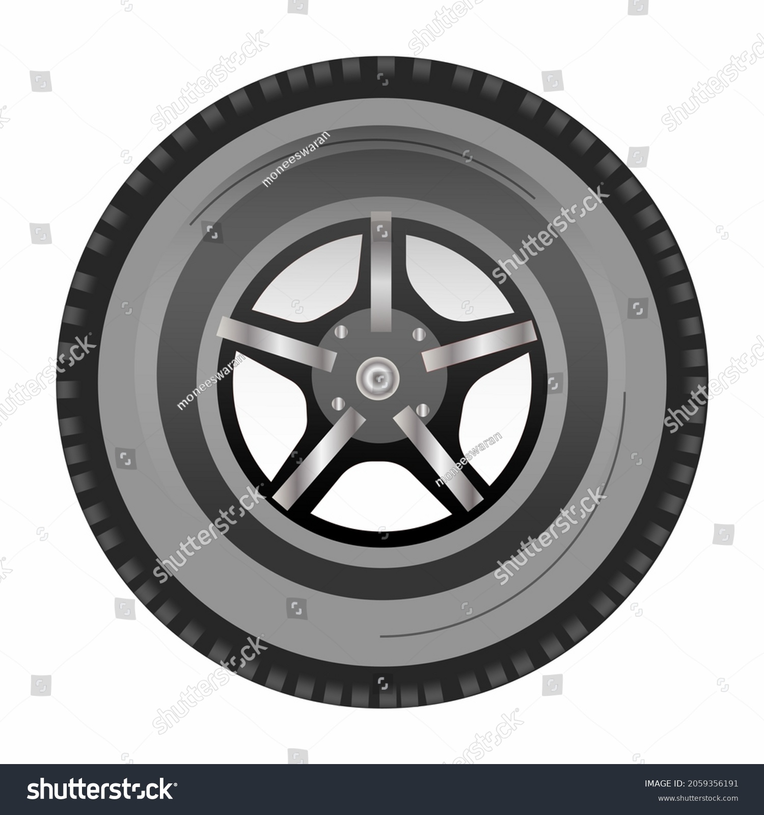 Car Tire Simple Clip Art Vector Stock Vector (Royalty Free) 2059356191 ...