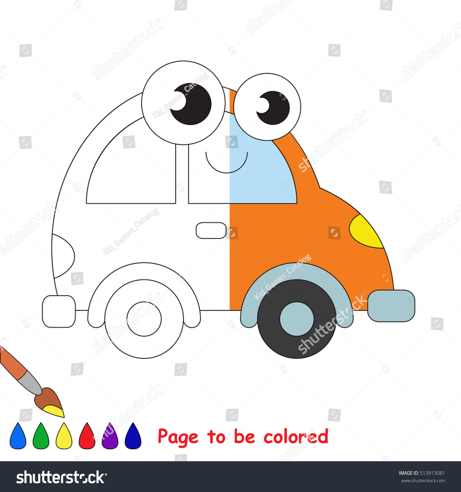 Car To Be Colored The Coloring Book Educate Preschool Kids With Easy Kid Educational