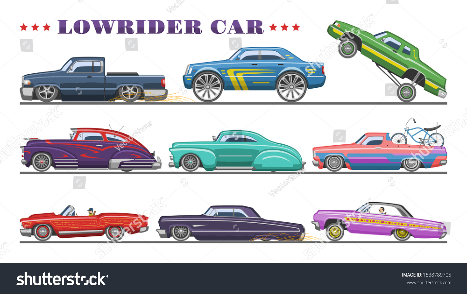 SVG of Car vector vintage low rider auto and retro old automobile transport illustration set of classic lowrider muscle vehicle rod transportation isolated on white background. svg