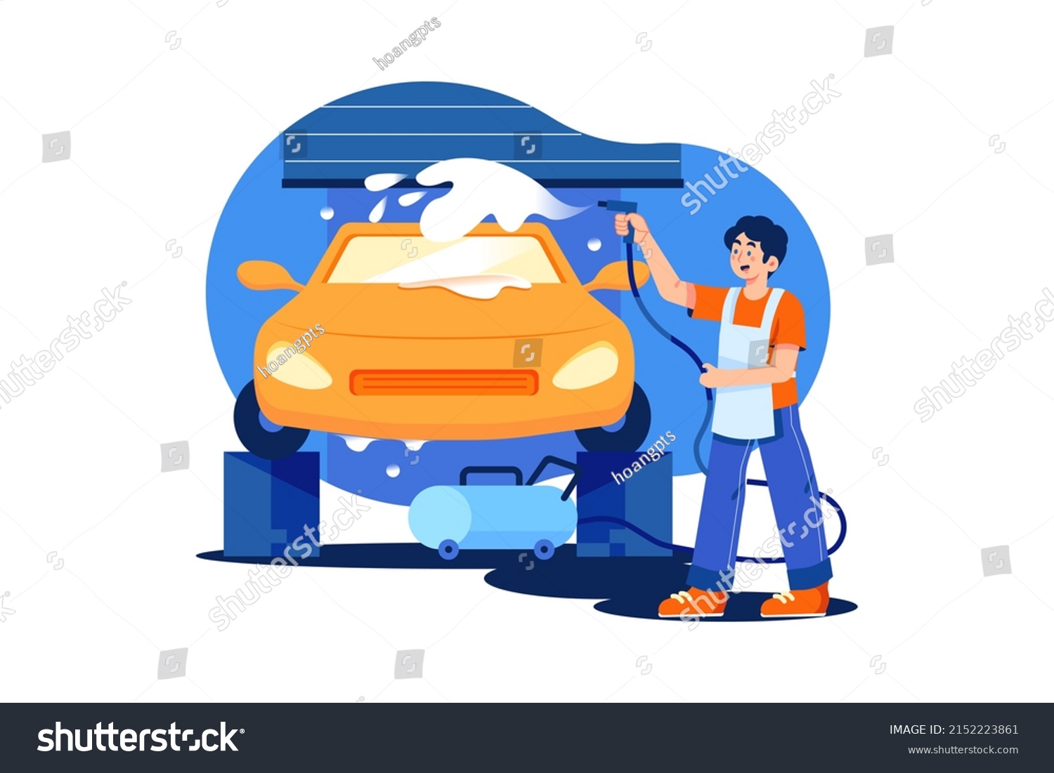 Car Wash Service Illustration Concept Flat Stock Vector (Royalty Free ...