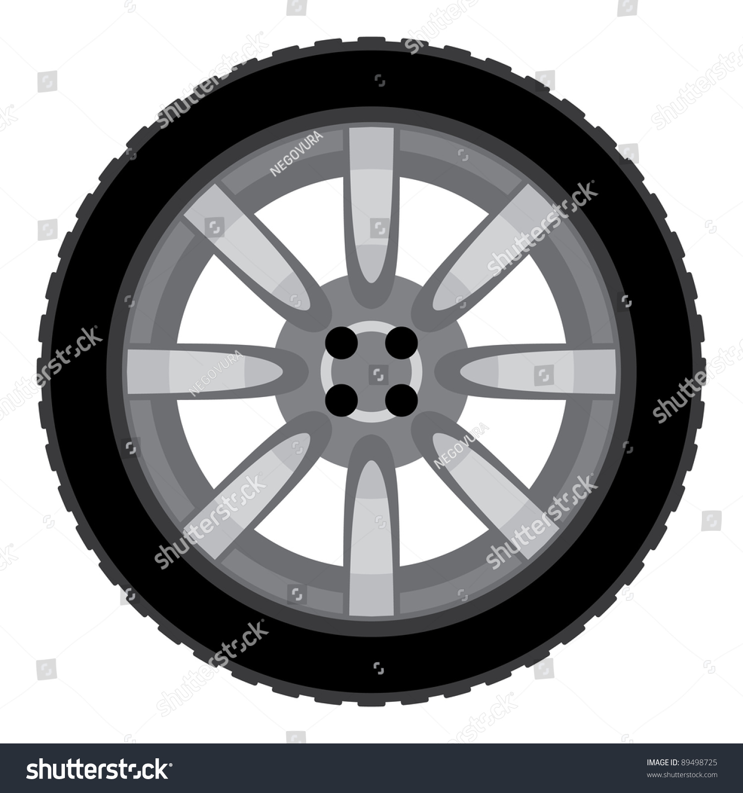 Car Wheel Vector Illustration - 89498725 : Shutterstock