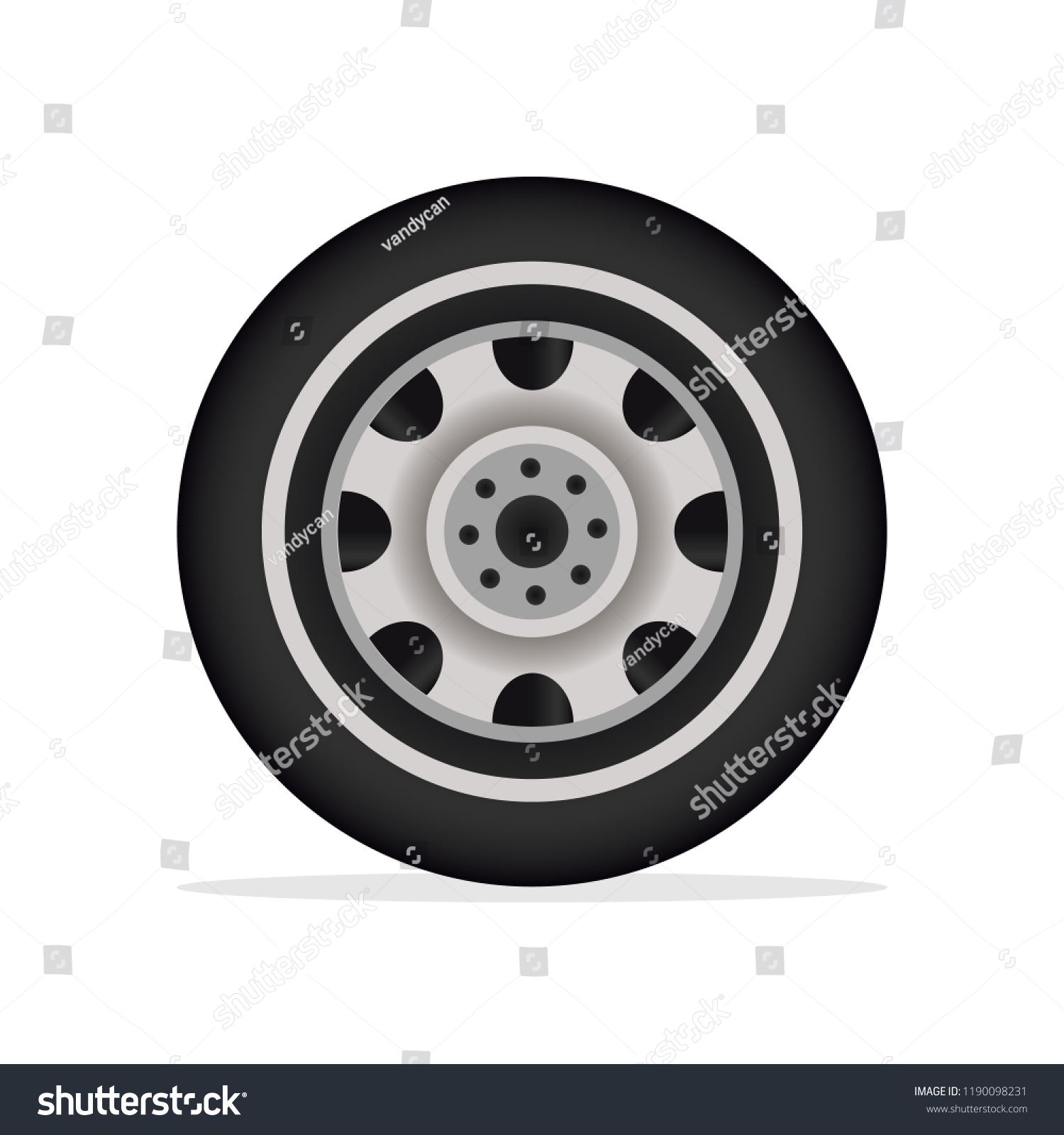 Car Wheel Wheel Different Vehicles Passenger Stock Vector (Royalty Free ...