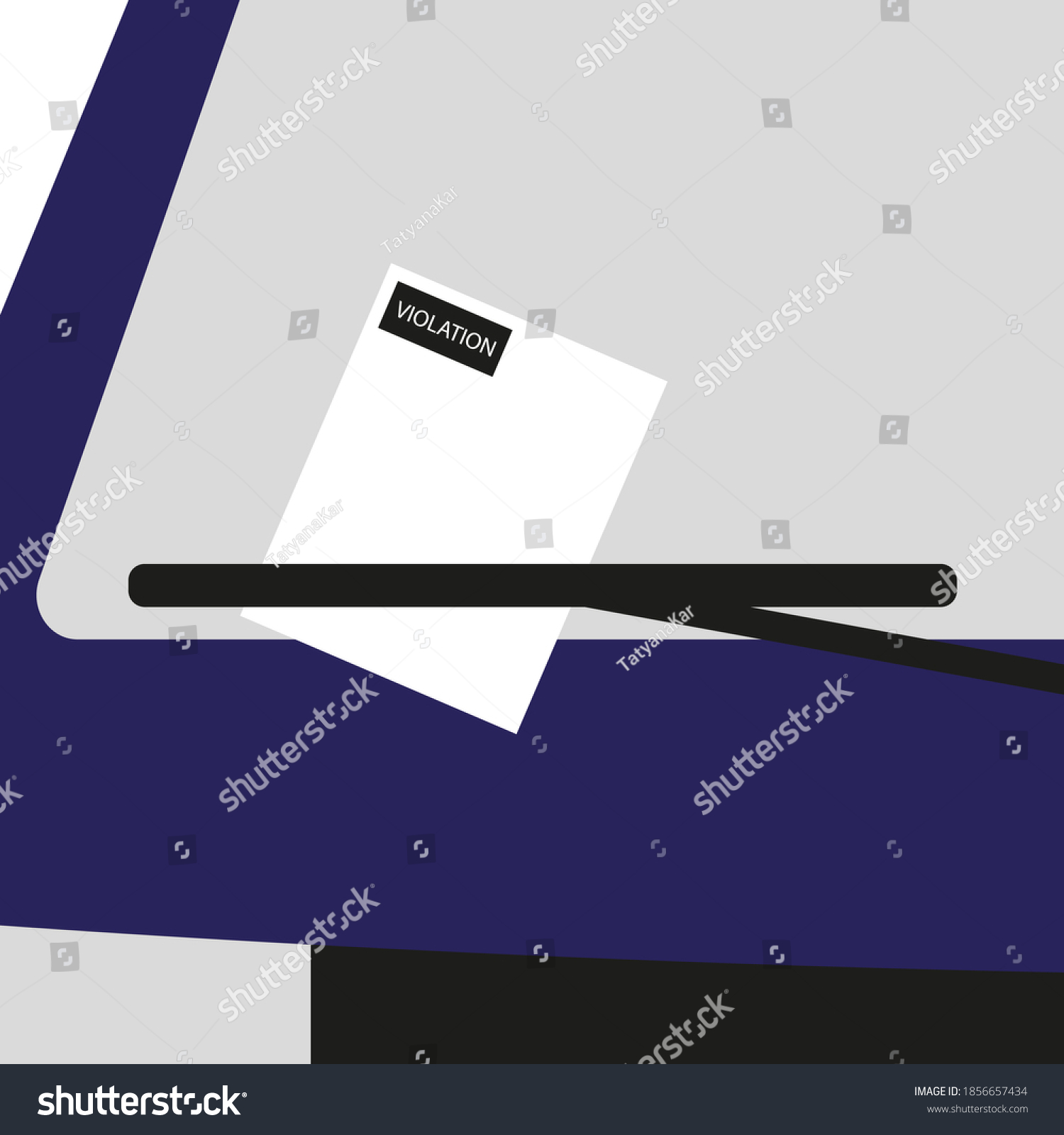 Car Windshield Violation Notification Stock Vector (Royalty Free