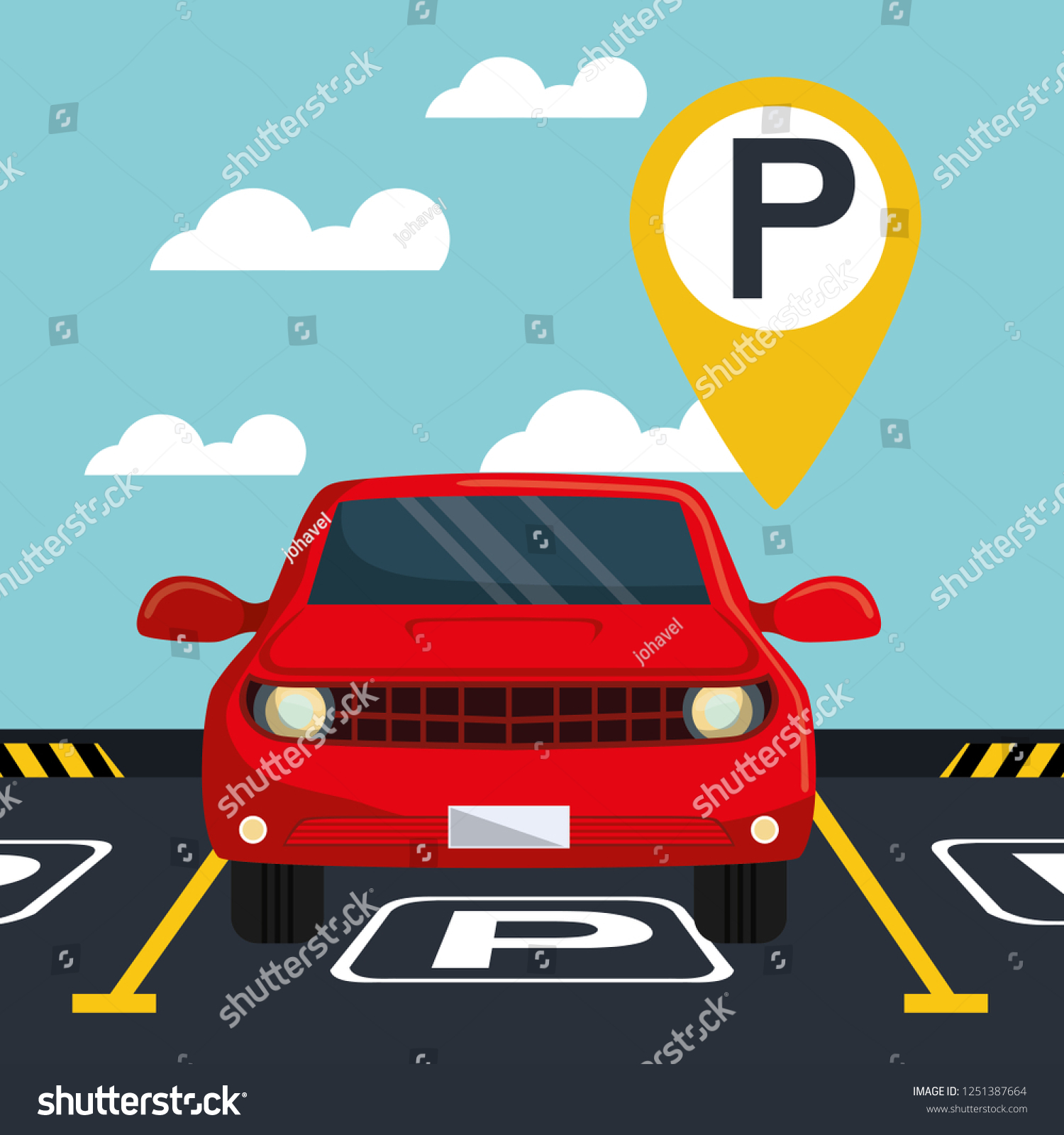 Car Parking Signal Stock Vector (Royalty Free) 1251387664 | Shutterstock