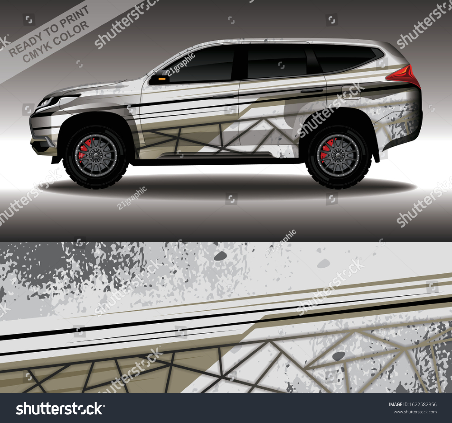 Car Wrap Decal Design Vector Custom Stock Vector (Royalty Free) 1622582356
