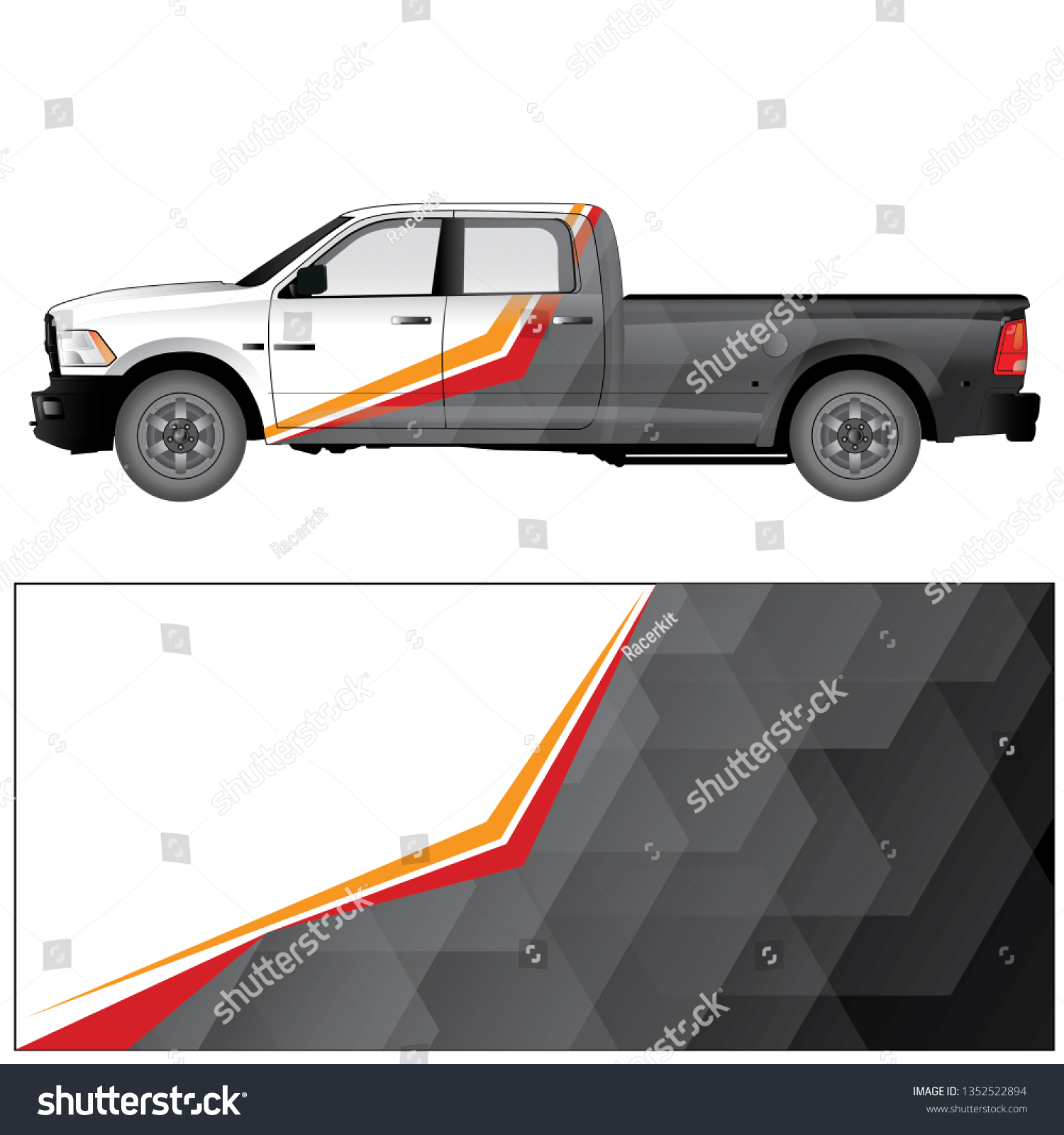 SVG of Car wrap vector stock with a red orangeg stripe graphic design. file is editable and ready to print svg