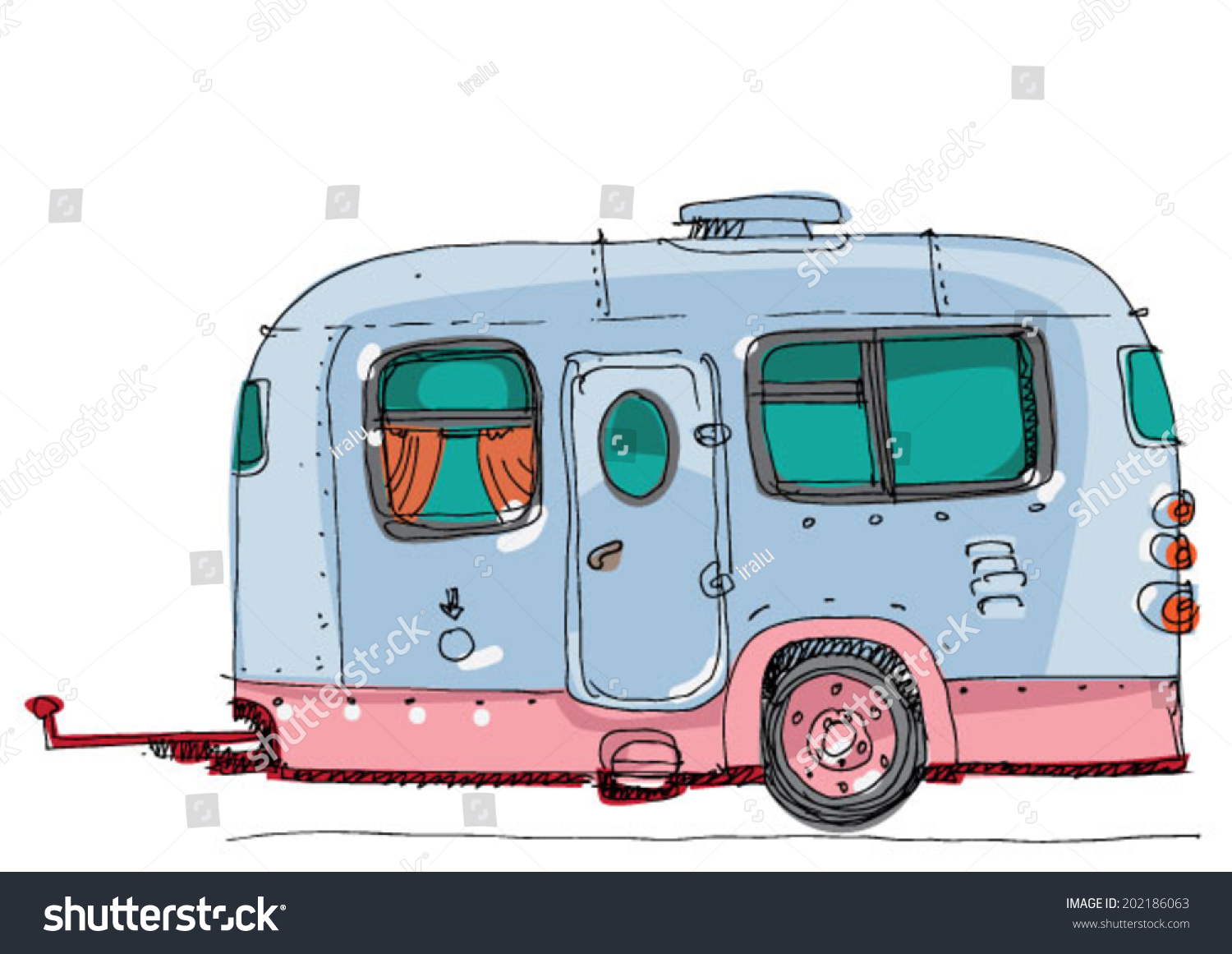 Caravan - Cartoon Stock Vector Illustration 202186063 : Shutterstock