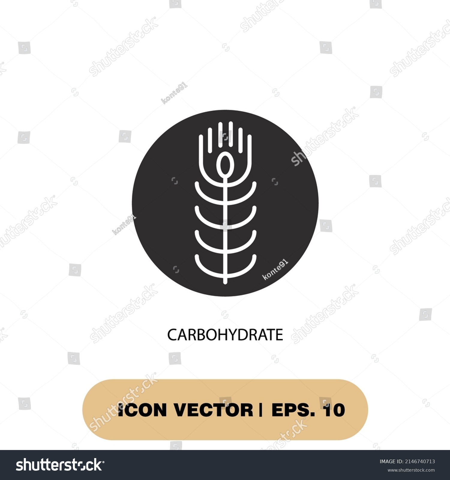 Carbohydrate Icons Symbol Vector Elements Infographic Stock Vector ...