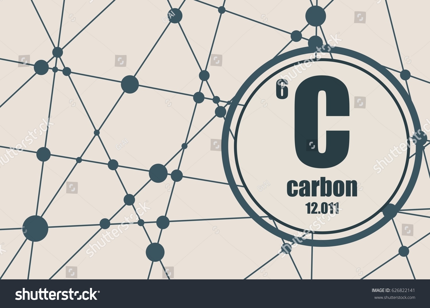 ... Chemical Element Sign Atomic Stock Number Vector Carbon