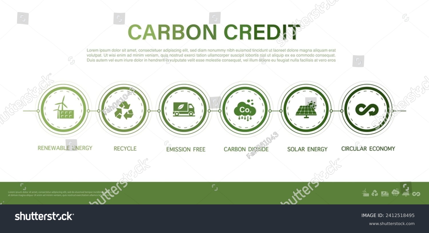 SVG of Carbon credits Concepts about the amount of reducing carbon dioxide emissions in various industrial sectors. Business and environment sustainable. Green energy vector illustration. svg