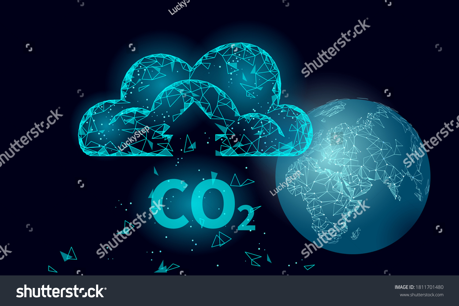 Carbon Dioxide Co2 Ecology Problem Eco Stock Vector Royalty Free 1811701480
