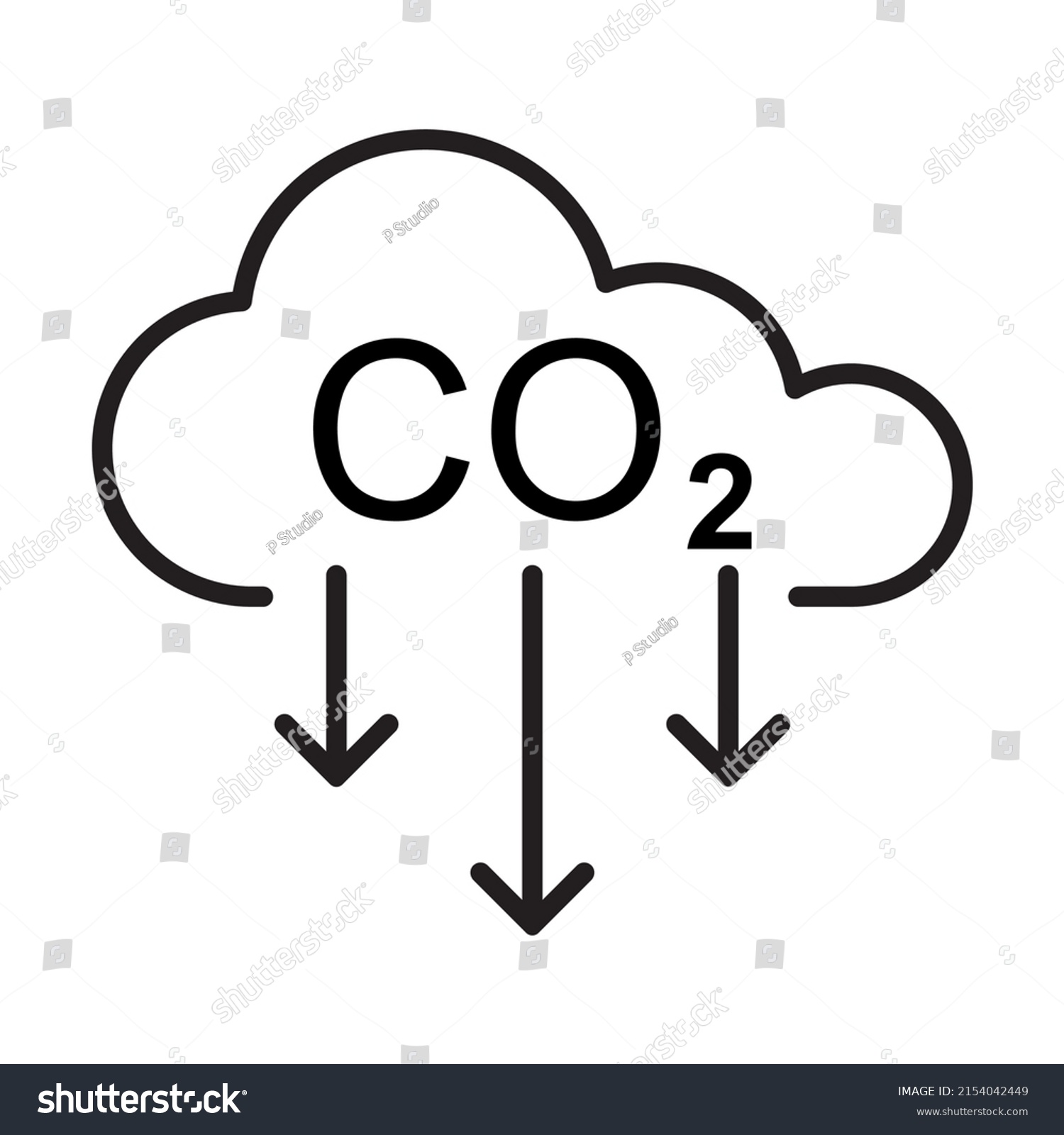 Carbon Emissions Reduction Icon Vector Graphic Stock Vector (Royalty ...