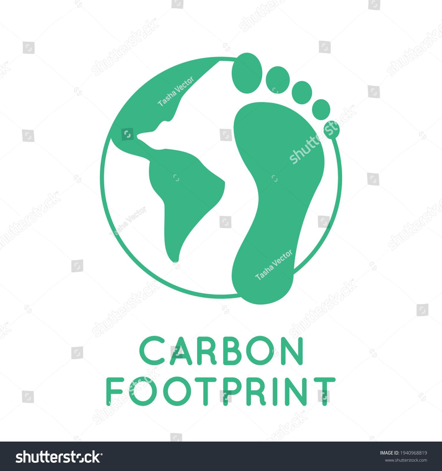 Carbon Footprint Globe Human Impact On Stock Vector (Royalty Free ...