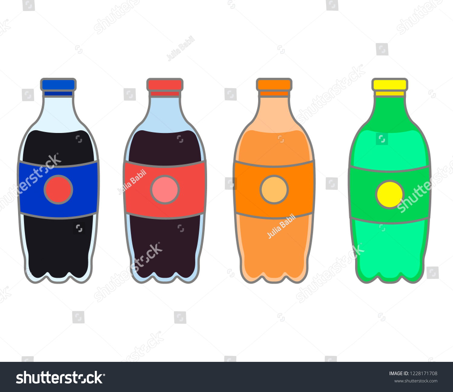 Carbonated Drinks Vector Stock Vector (Royalty Free) 1228171708 ...