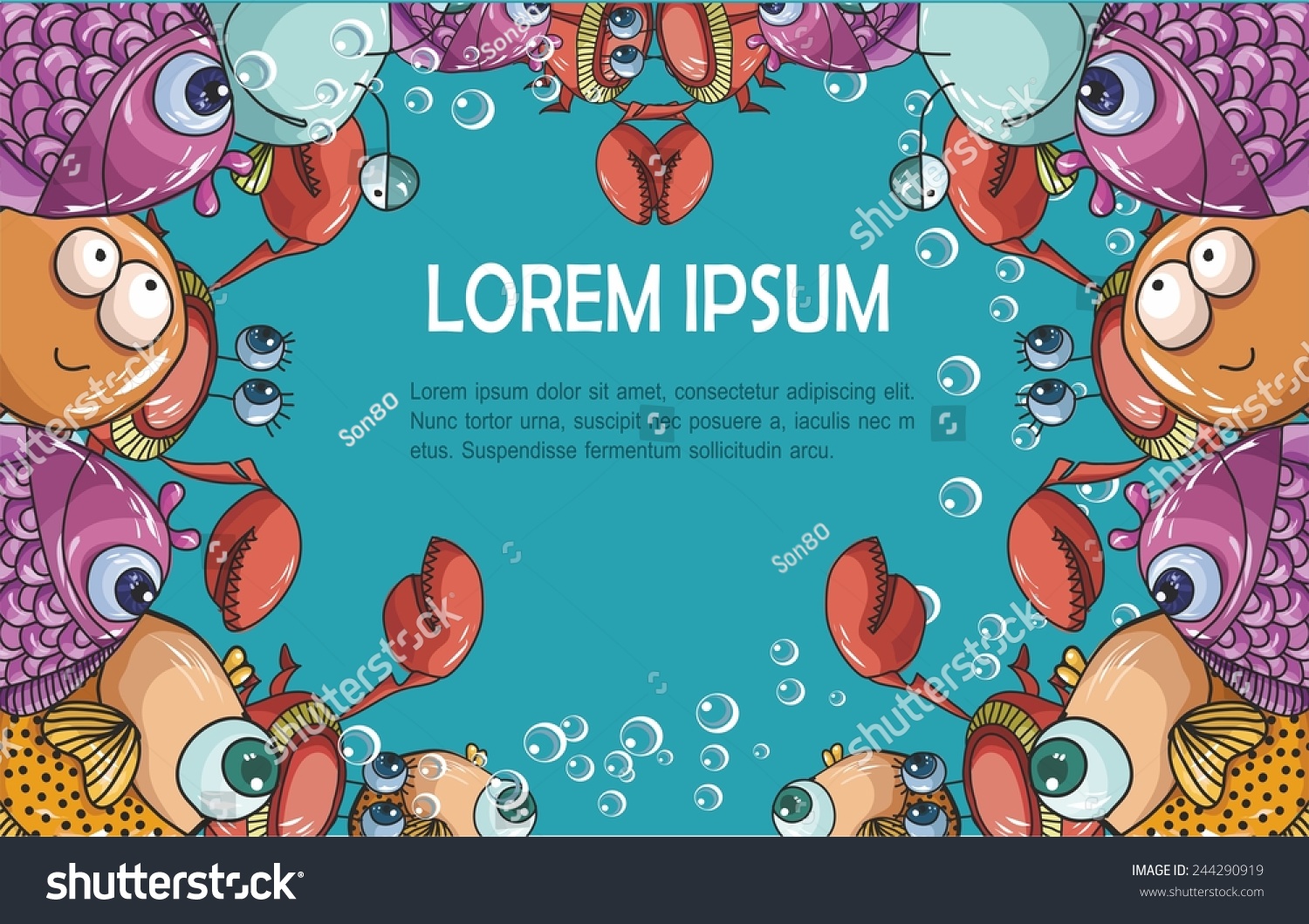 Download Card Text Fish Bubbles Vector Stock Vector (Royalty Free) 244290919 - Shutterstock