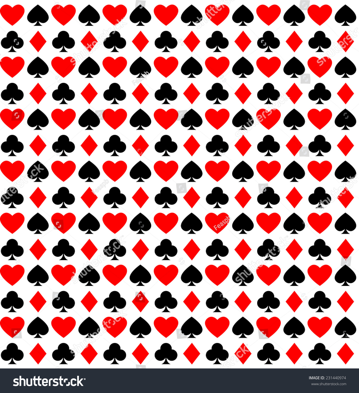 Card Suits Seamless Pattern. Vector Illustration - 231440974 : Shutterstock