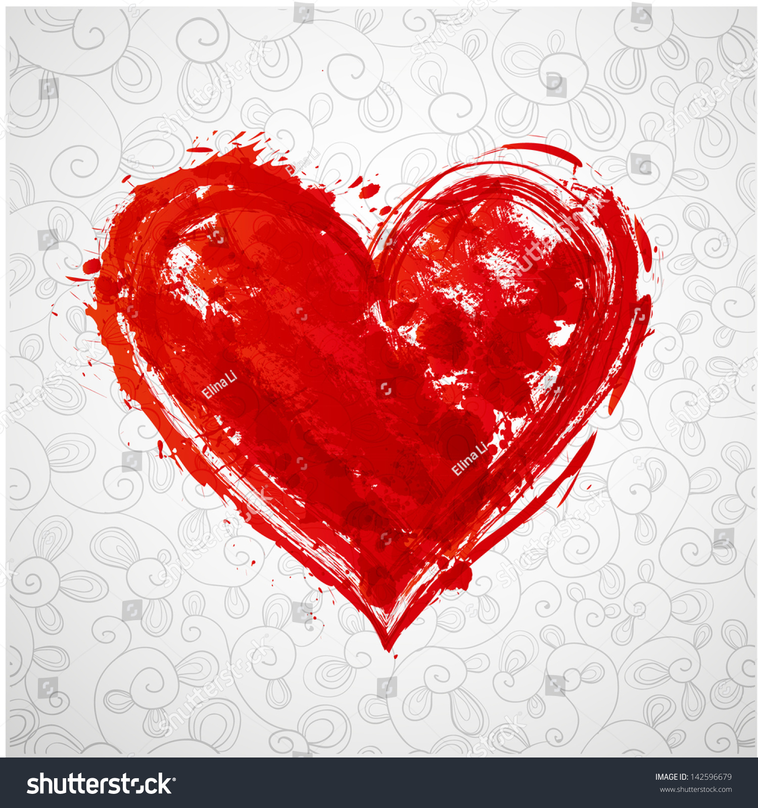 SVG of Card with grunge heart and pattern. Vector illustration. svg