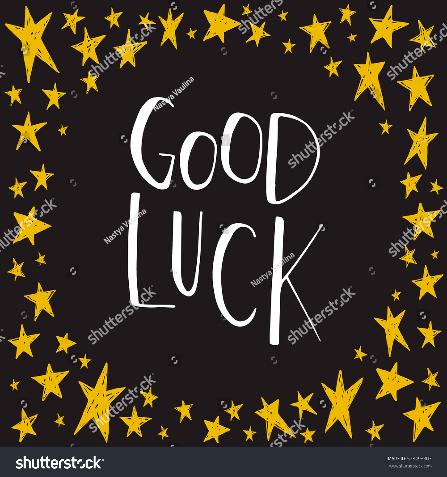 Card Text Good Luck Vector Illustration Stock Vector 528498307