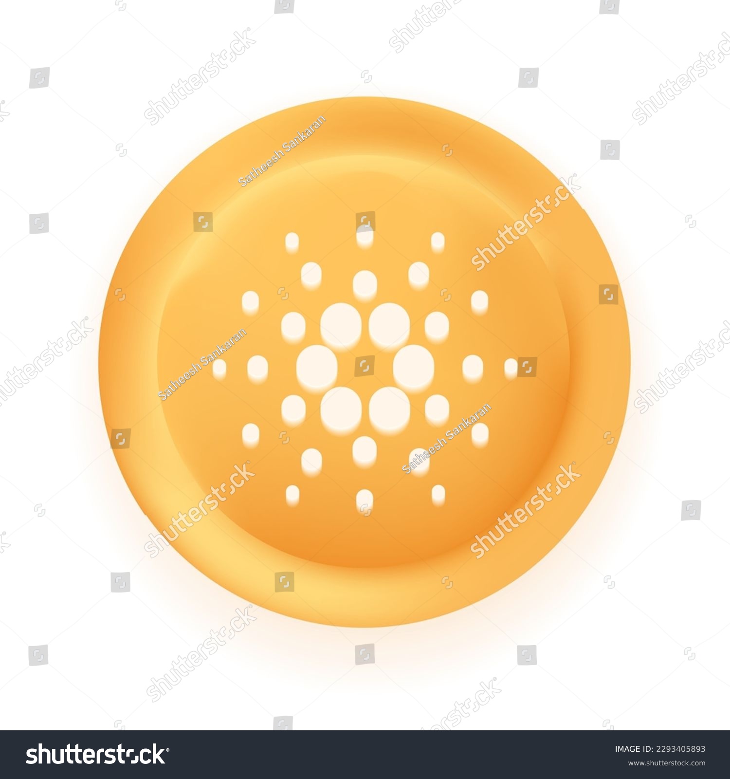 SVG of Cardano (ADA) crypto currency 3D coin vector illustration isolated on white background. Can be used as virtual money icon, logo, emblem, sticker and badge designs. svg