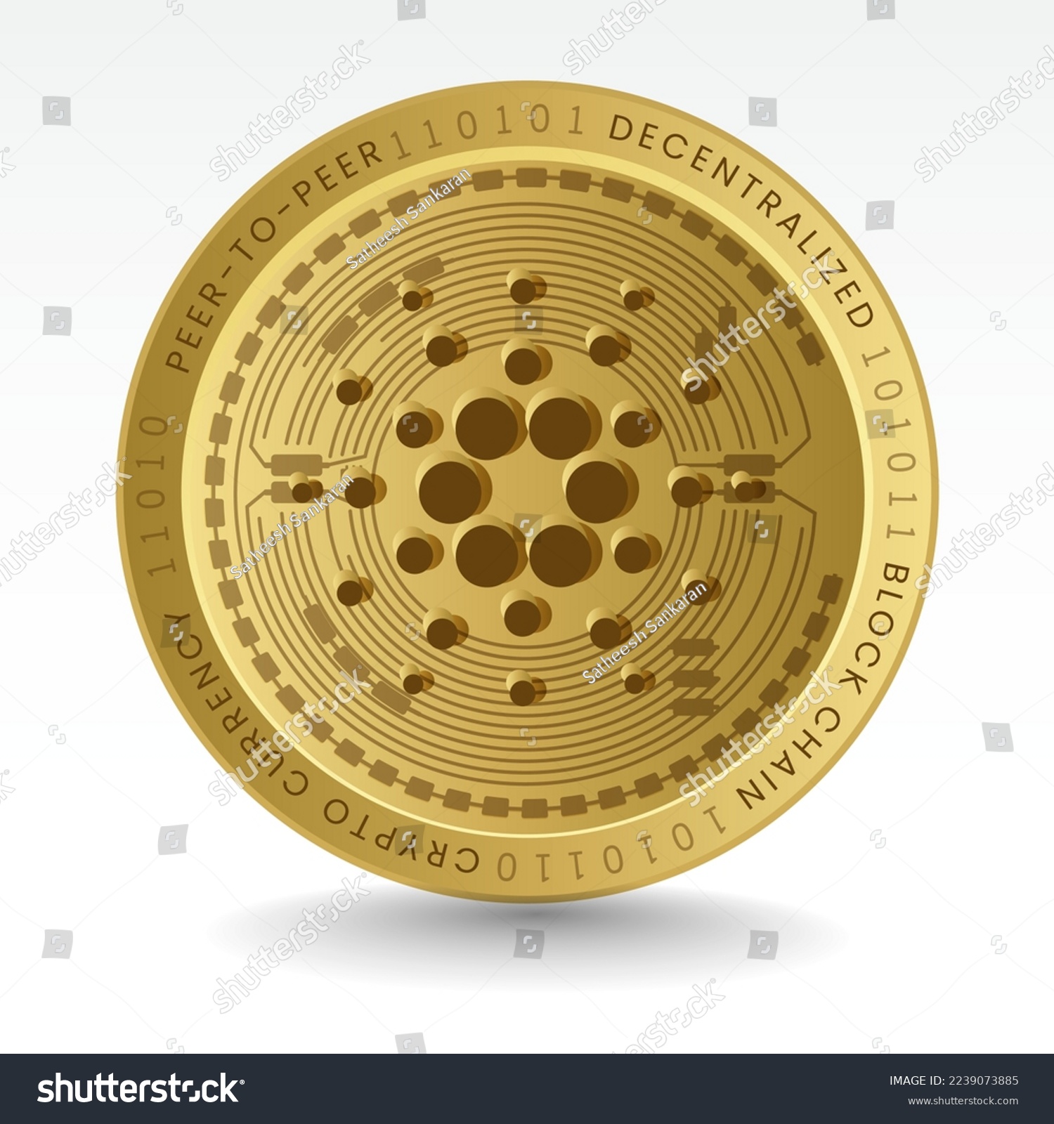 SVG of Cardano (ADA) Crypto currency godlen coin vector.ai svg