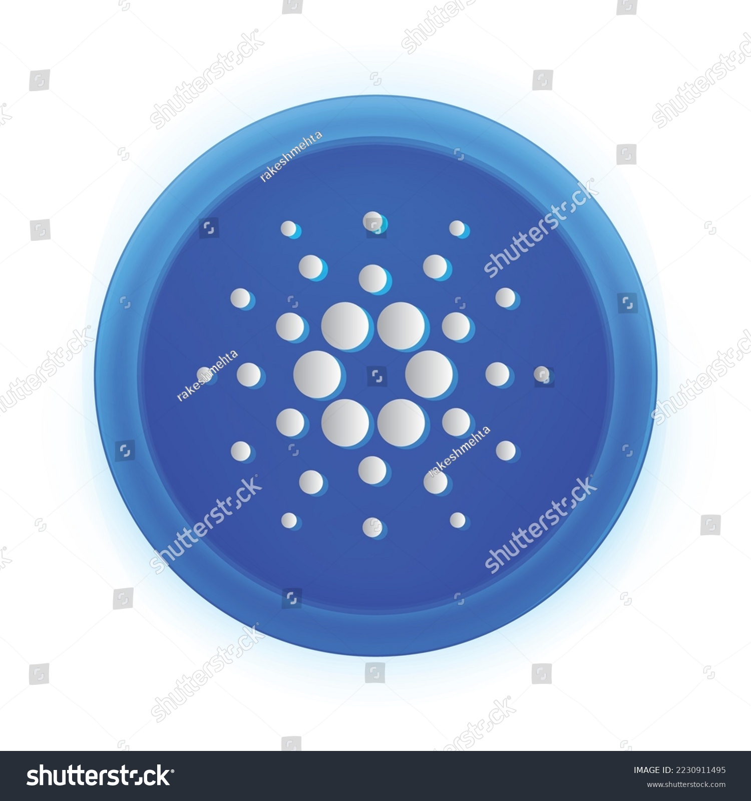 SVG of Cardano (ADA) crypto logo isolated on white background. ADA  Cryptocurrency coin token vector svg
