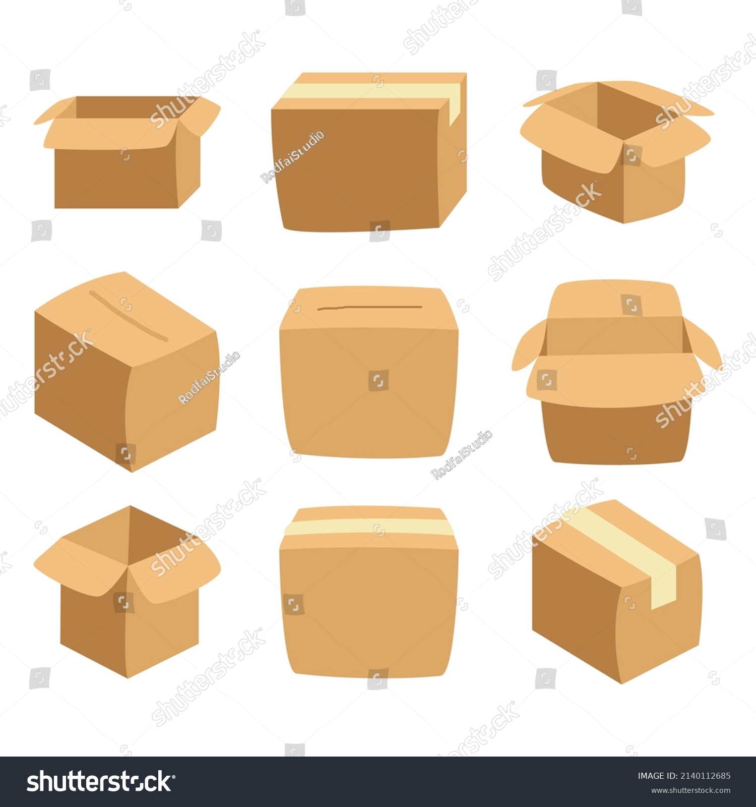 Cardboard Boxes Shipping Carton Delivery Packaging Stock Vector ...