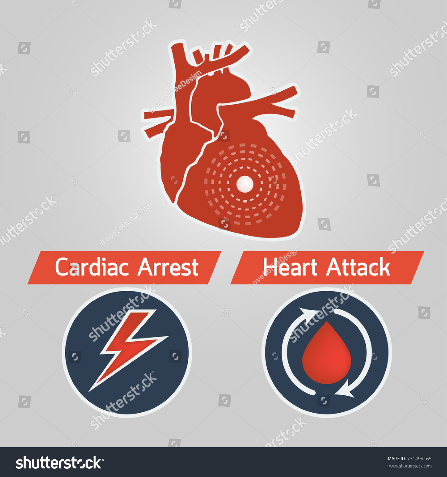 Cardiac Arrest Heart Attack Vector Logo Stock Vector Royalty Free 731494165