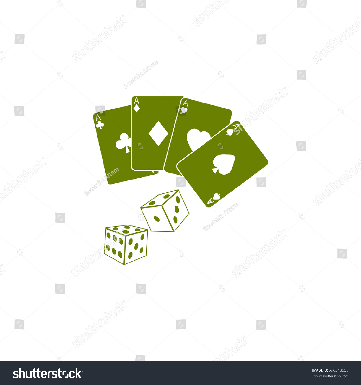 Cards Dice Stock Vector (Royalty Free) 596543558