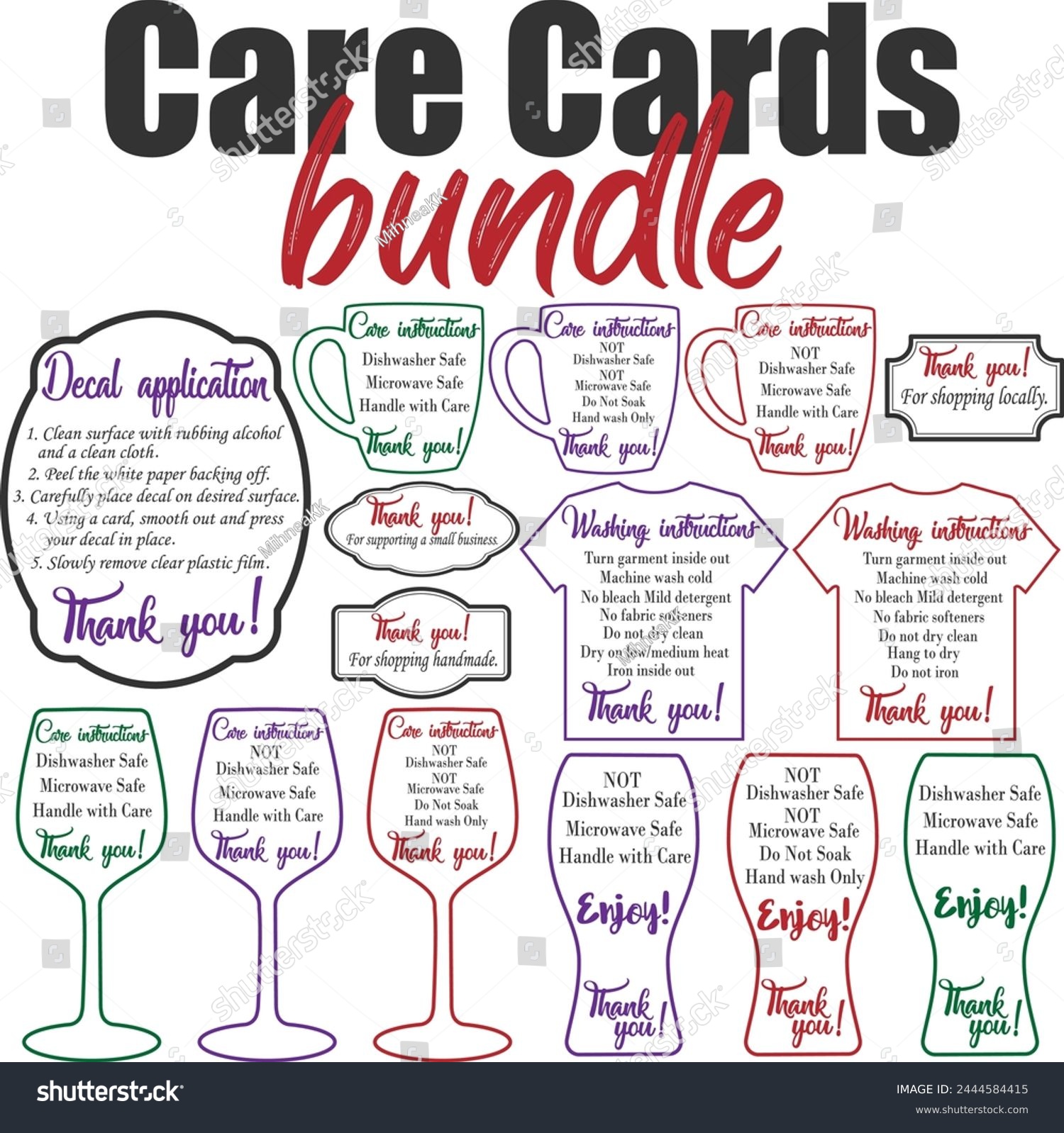 SVG of Care Cards Vector Designs Bundle svg