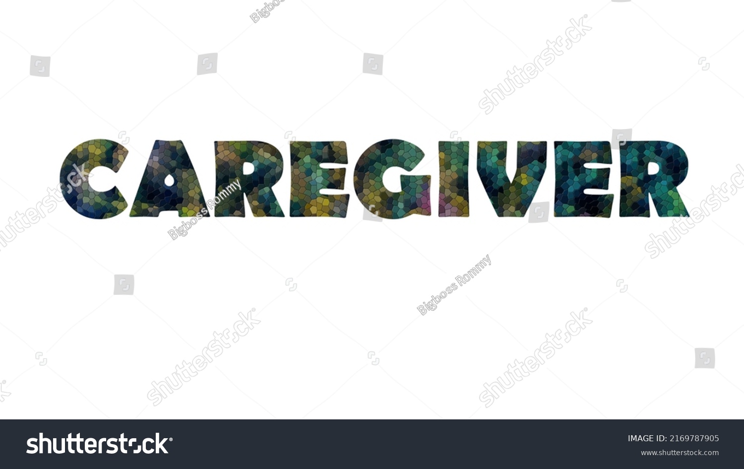 Caregiver Colorful Typography Text Banner Vector Stock Vector (Royalty ...